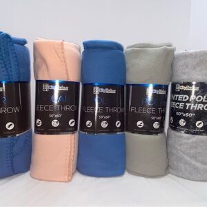 City living polar Fleece Throw Blanket  - Blue, Pink, Gray,